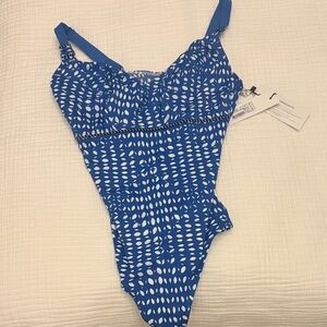 Empreinte Egant Blue Patterned One-Piece Swimsuit